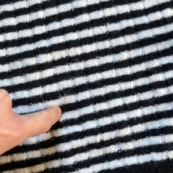 Madewell Black/White Striped Colette Leamore Wool/Alpaca Blend Sweater - Picture 9 of 11